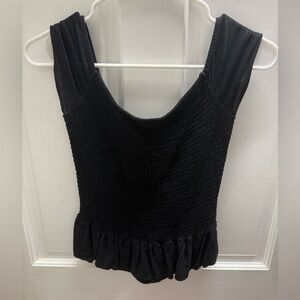 Candie's Black Smocked Off-the-Shoulder Top